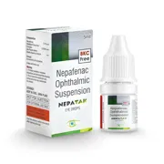 Nepatak Eye Drop Box/Carton + Eye Drops Bottle showing the Front face.