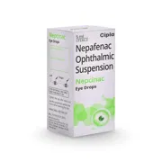 Nepcinac Eye Drop Box/Carton showing the Front face.