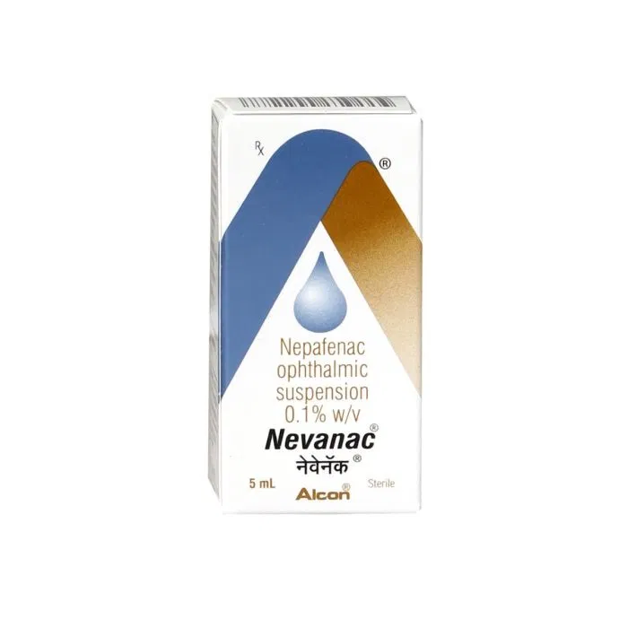Nevanac Eye Drop 5 ml Box/Carton showing the Front face.