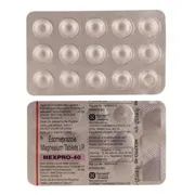 Nexpro 40 Mg Tablet Blister Pack showing the Front/Back face.