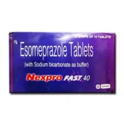 Nexpro Fast 40 Mg Tablet Box/Carton showing the Front face.