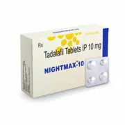 Nightmax 10 Tablet Box/Carton + Blister Pack showing the Front face.