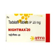 Nightmax 20 Tablet Box/Carton showing the Front face.