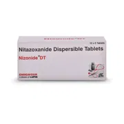 Nizonide 200 Mg Tablet DT Box/Carton showing the Front face.