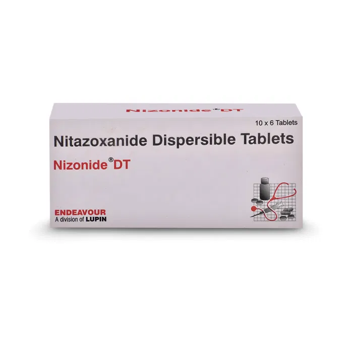 Nizonide 200 Mg Tablet DT Box/Carton showing the Front face.