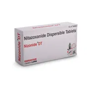 Nizonide 200 Mg Tablet DT Box/Carton showing the Front face.