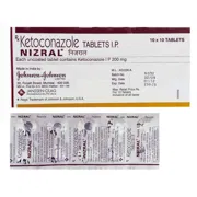 Nizral 200 Mg Box/Carton + Blister Pack showing the Front/Back face.