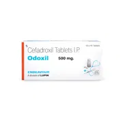 Odoxil 500 Mg Tablet Box/Carton showing the Front face.