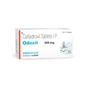 Odoxil 500 Mg Tablet Box/Carton showing the Front face.