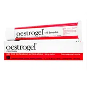 Oestrogel 2.5 gm-1.5 mg Tube + Box/Carton showing the Front face.