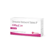 Olbet 20 Tablet Box/Carton + Blister Pack showing the Right face