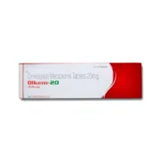 Olkem 20 Tablet Box/Carton showing the Front face.