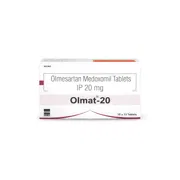 Olmat 20 Mg Tablet Box/Carton showing the Front face