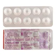 Olmat 40 Mg Tablet Blister Pack showing the Front and Back face.