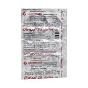 Olmax 20 Tablet Sachet showing the Front face.