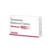 Olmesar 10 Tablet Box/Carton showing the Front face