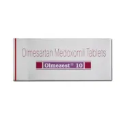 Olmezest 10 Tablet Box/Carton showing the Front face.
