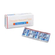 Olmezest 20 Tablet Box/Carton + Blister Pack showing the Front face.