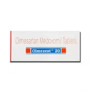 Olmezest 20 Tablet Box/Carton showing the Front face.