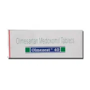 Olmezest 40 Tablet Box/Carton showing the Front face.