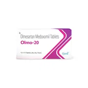Olmo 20 Mg Tablet Box/Carton showing the Front face