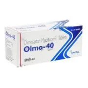 Olmo 40 Mg Tablet Box/Carton showing the Front face.