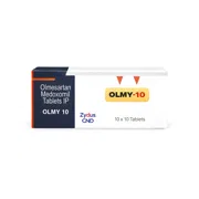 Olmy 10 Tablet Box/Carton showing the Front face
