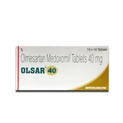 Olsar 40 Tablet Box/Carton showing the Front face.
