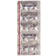 Olvance 20 Tablet Blister Pack showing the Back face.