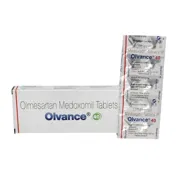 Olvance 40 Mg Box/Carton + Blister Pack showing the Front face.