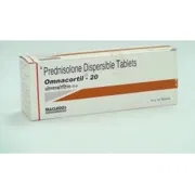 Omnacortil 20 Mg Tablet Box/Carton showing the Front face.