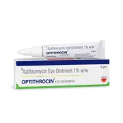 Optithrocin 5 gm Tube + Box Showing the Front face