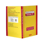 Osteofos 70 Mg Box/Carton showing the Front and Back face.