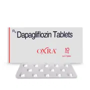 Oxra 10 Mg Tablet Box/Carton + Blister Pack showing the Front face.