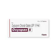 Oxyspas 5 Mg Tablet Box/Carton showing the Front face.