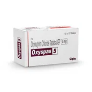 Oxyspas 5 Mg Tablet Box/Carton showing the Front face.