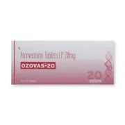 Ozovas 20 Tablet Box/Carton showing the Front face.