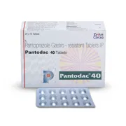 Pantodac 40 Mg Box/Carton + Blister Pack showing the Front face.