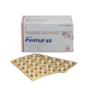 Pantop 40 Mg Box/Carton + Blister Pack showing the Front/Back face.