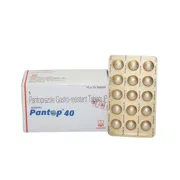 Pantop 40 Mg Box/Carton + Blister Pack showing the Front face.