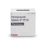 Pantosec 40 Mg Box/Carton showing the Front face.