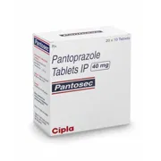 Pantosec 40 Mg Box/Carton showing the Front face.