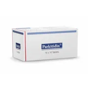 Parkitidin Tablet Box/Carton showing the Front face.