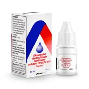 Pataday Eye Drop Box/Carton + Eye Drops Bottle showing the Front face.