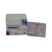 Penegra 100 Mg Box/Carton + Blister Pack showing the Front face.