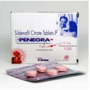 Penegra 50 Mg Box/Carton + Blister Pack showing the Front face.