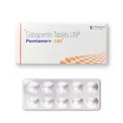 Pentanerv 100 Mg Tablet Box/Carton + Blister Pack showing the Front/Back face.