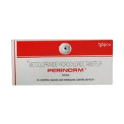 Perinorm 10 Mg Box/Carton showing the Front face.