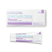 Permin Cream 30 Gm Box/Carton + Tube showing the Front face.