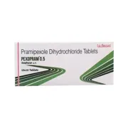 Pexopram 0.5 Mg Tablet Box/Carton showing the Front face.